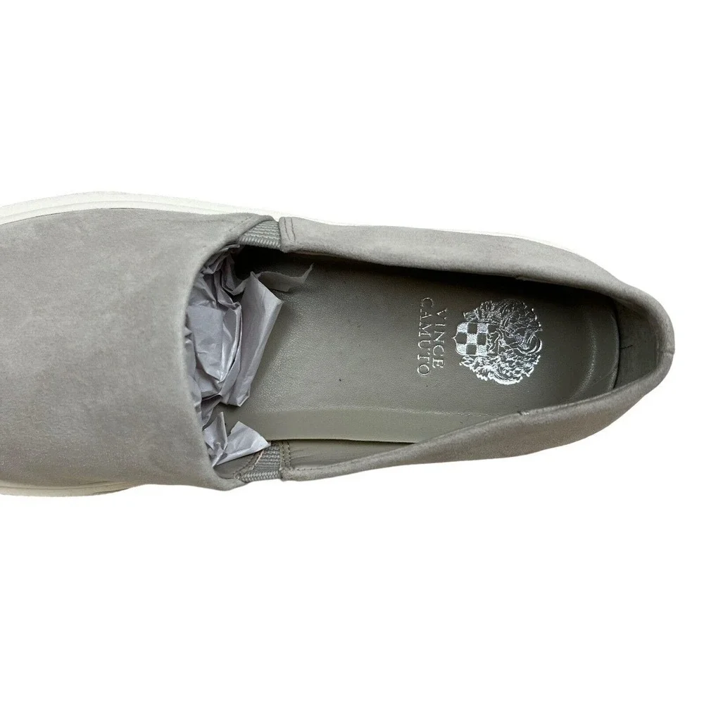 Vince Camuto Abbinna Sneaker Leather Gore Elastic Sides Grey‎ Women Size 7.5M